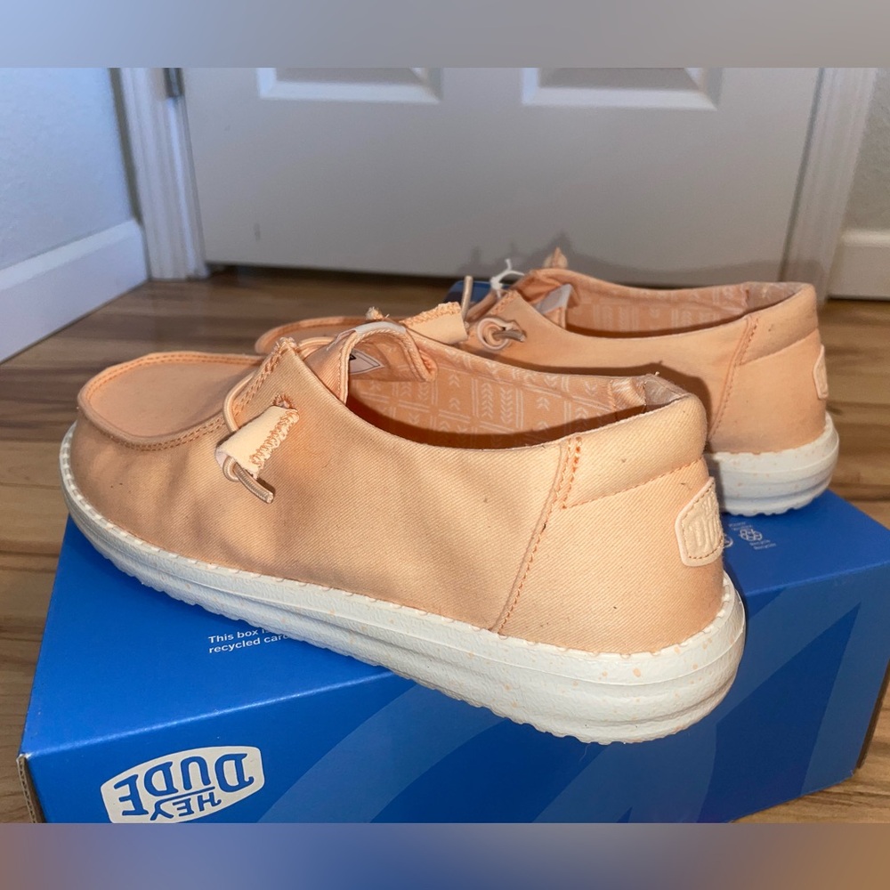 Hey Dude Peach Canvas Shoes
